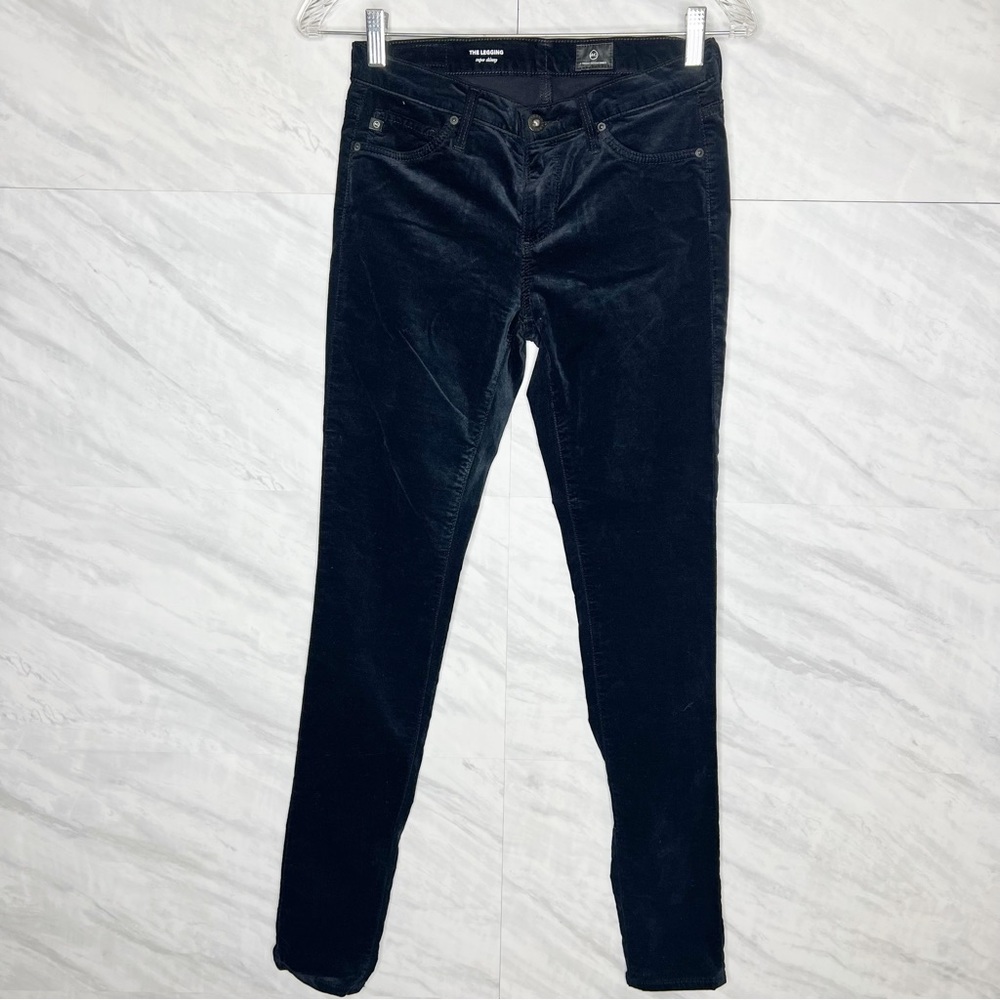 AG Adriano Goldschmeid Velvet Black Skinny Pants 25